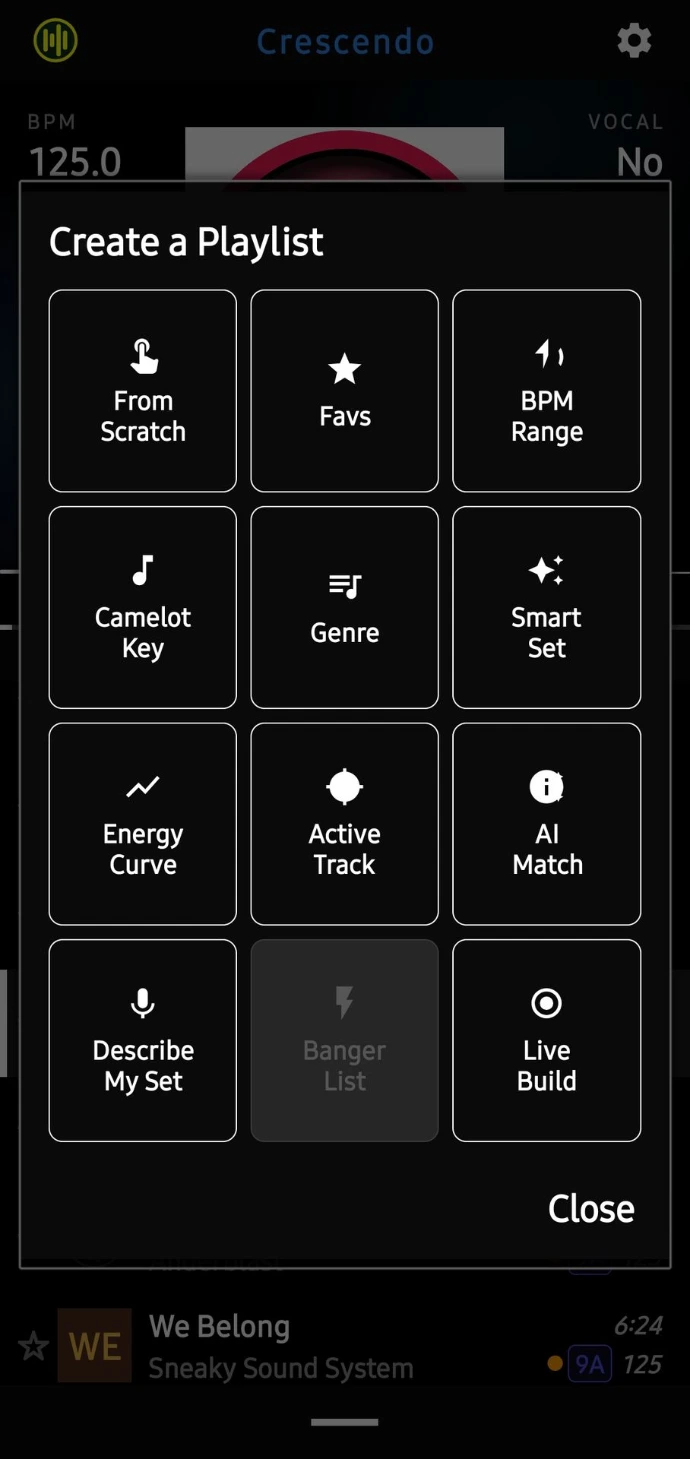 Crescendo DJ Playlist Builder